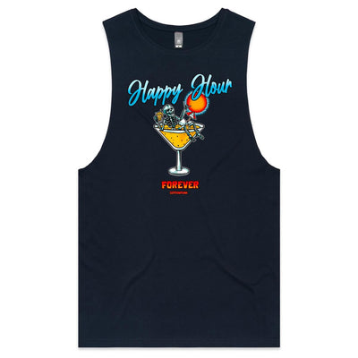 HAPPY HOUR FOREVER - Mens Sleeveless T-Shirt - FRONT PRINT