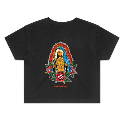 PRAY FOR BETTER TIMES (W) - Womens Crop T-Shirt - BACK PRINT