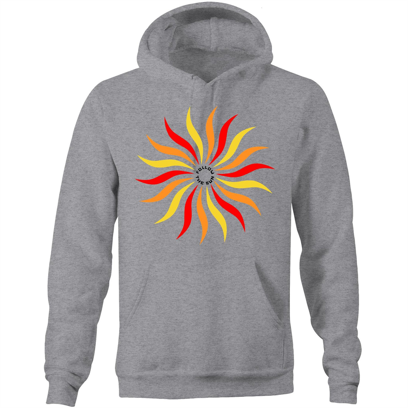 FOLLOW THE SUN - Mens Pocket Hoodie - FRONT PRINT