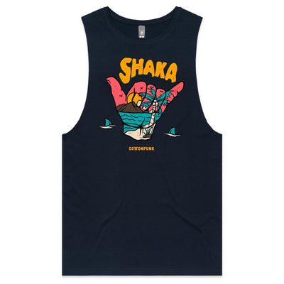 SHAKA - Mens Sleeveless T-Shirt - FRONT PRINT