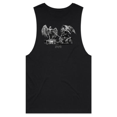 ANGELS & DEMONS - Mens Sleeveless T-Shirt - BACK PRINT