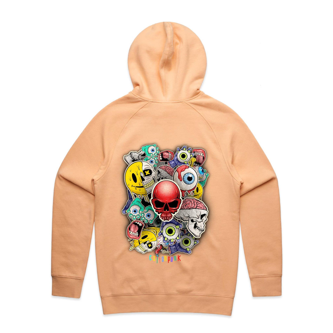 ROLLING SKULLS - Mens Pocket Hoodie - BACK PRINT