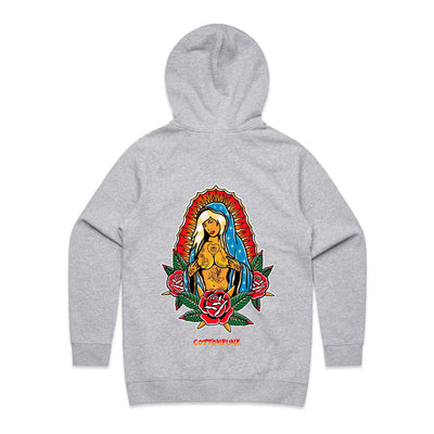 PRAY FOR BETTER TIMES (W) - Womens Pocket Hoodie - BACK PRINT