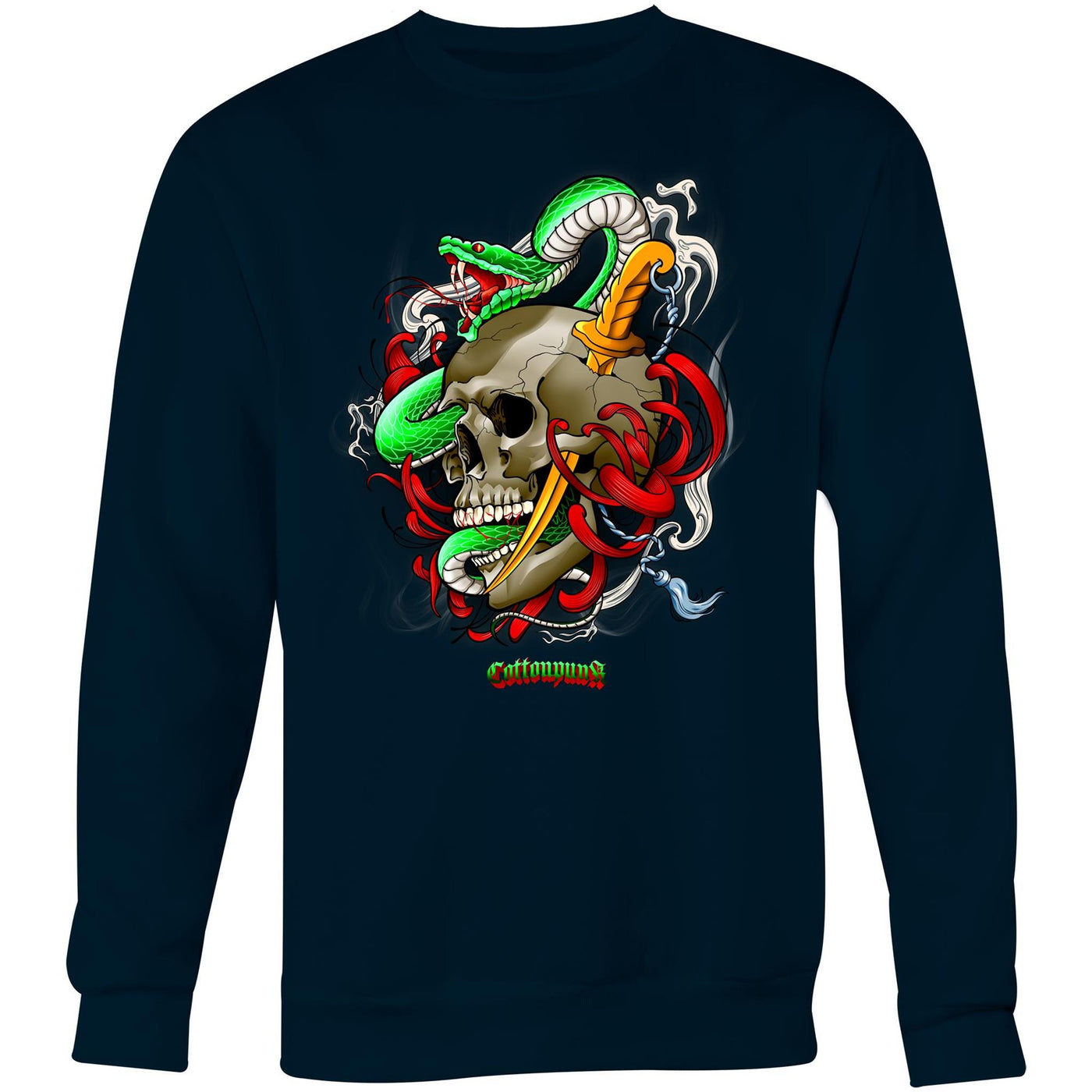 SNAKE - Mens Sweatshirt - FRONT PRINT