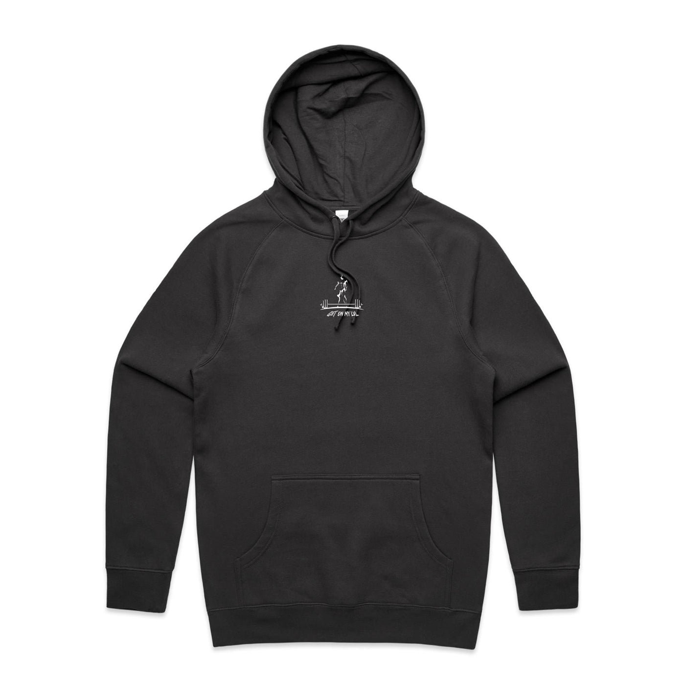 IT NEVER GETS EASIER - Mens Pocket Hoodie - BACK PRINT