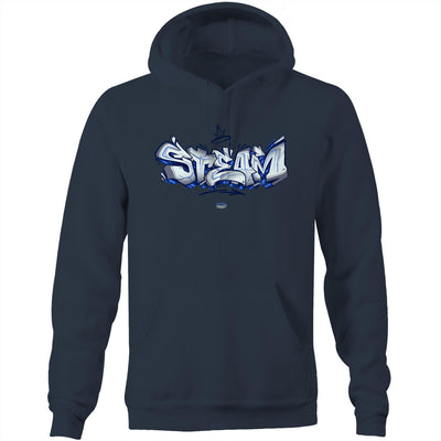 STEAM - Mens Pocket Hoodie - FRONT PRINT