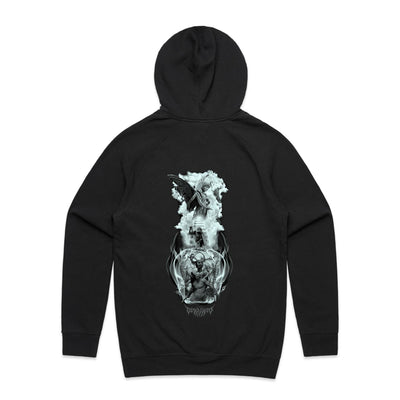 BETWEEN HEAVEN & HELL - Mens Pocket Hoodie - BACK PRINT