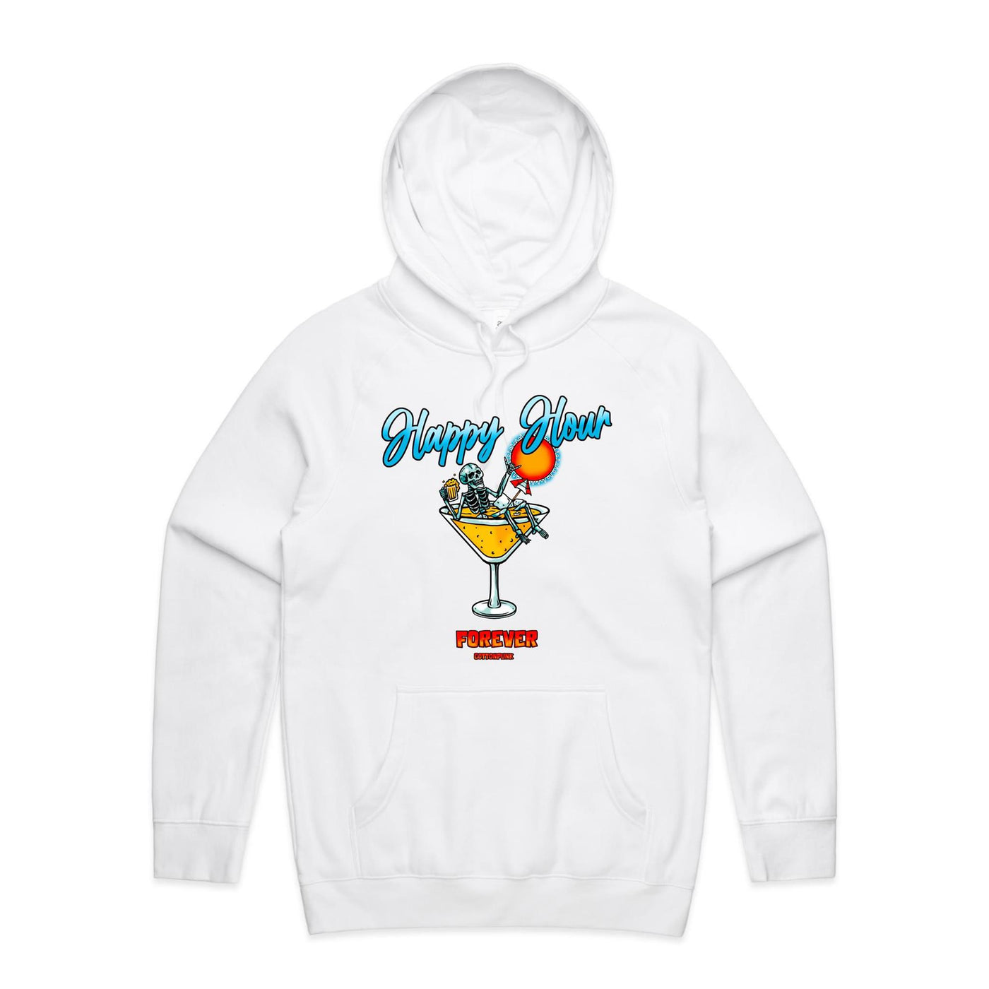 HAPPY HOUR FOREVER  - Mens Pocket Hoodie - FRONT PRINT