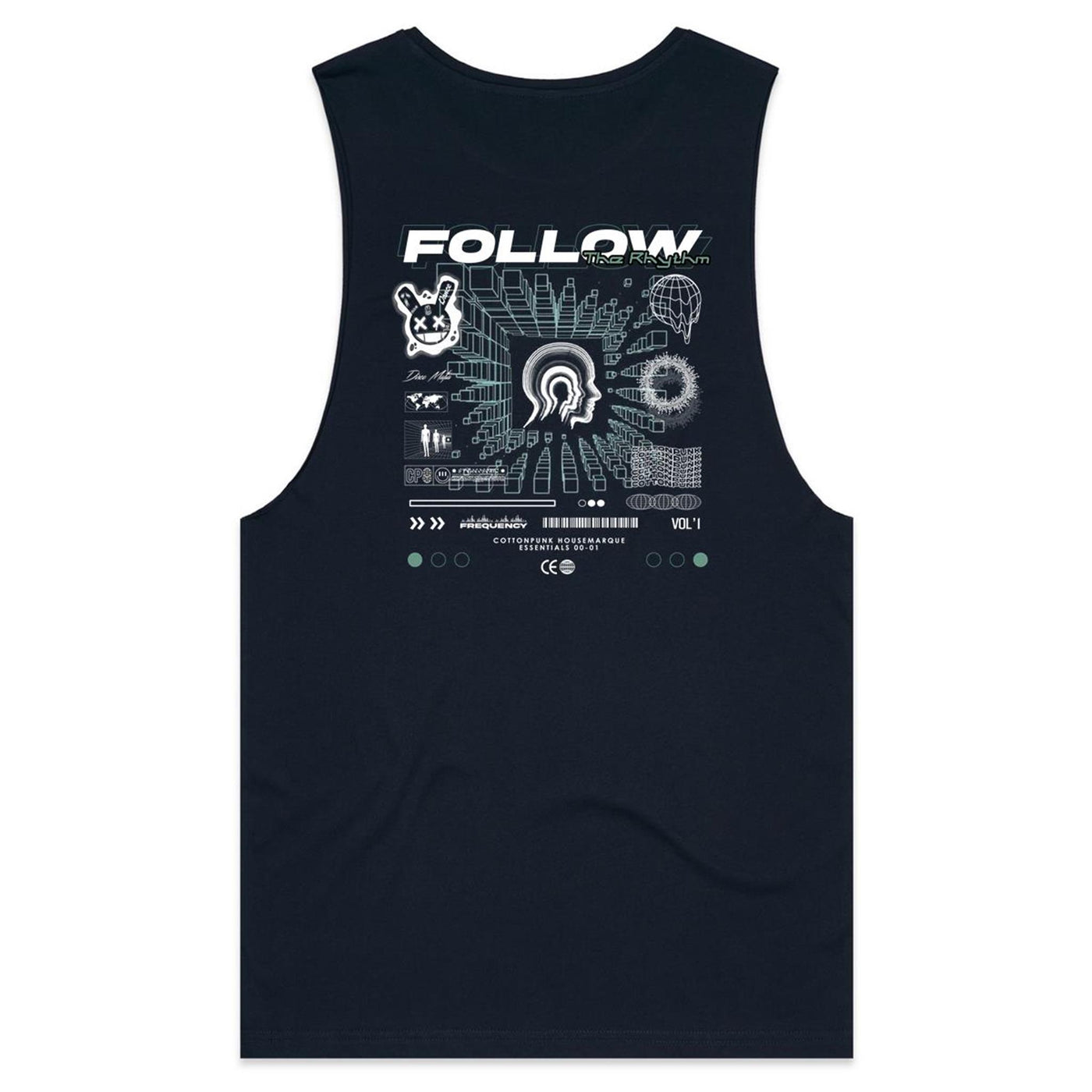 FREQUENCY - Mens Sleeveless T-Shirt - BACK PRINT