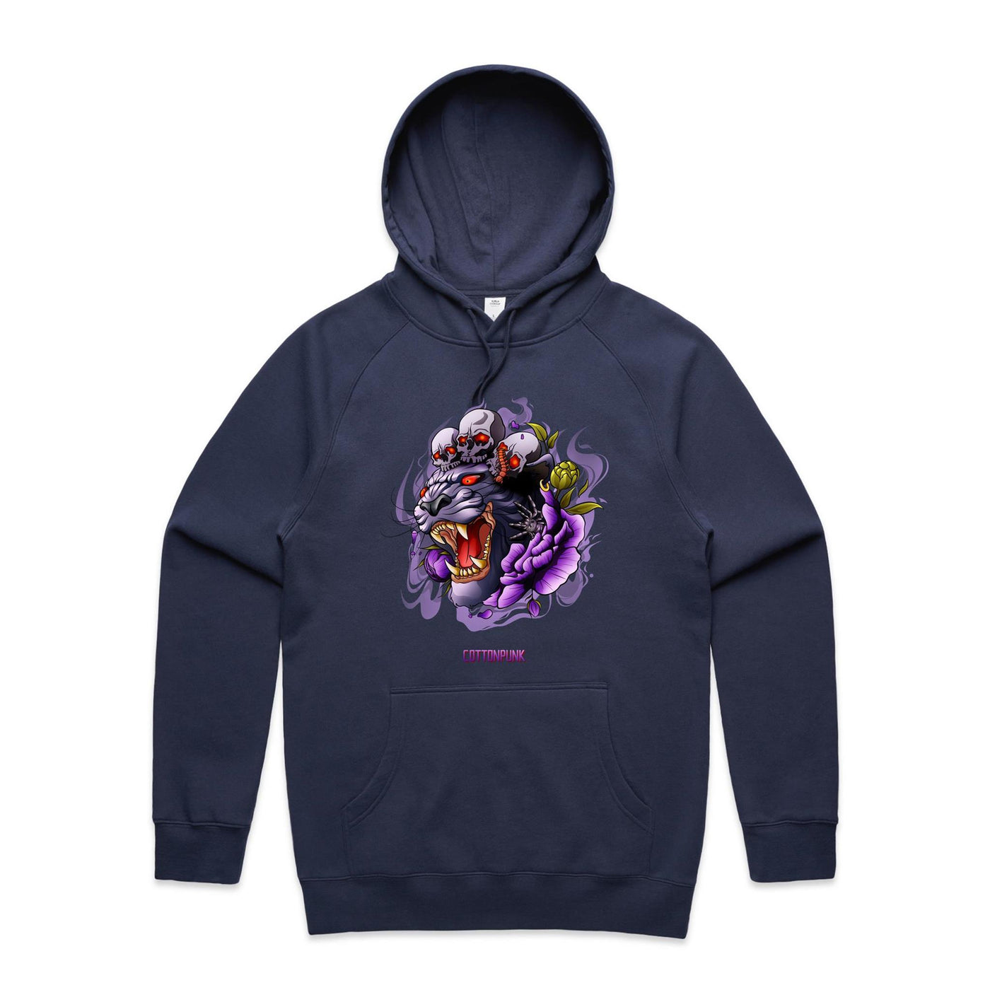 PANTHER - Mens Pocket Hoodie - FRONT PRINT