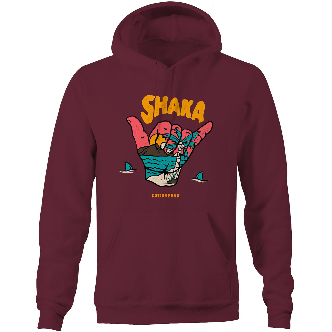 SHAKA - Mens Pocket Hoodie - FRONT PRINT