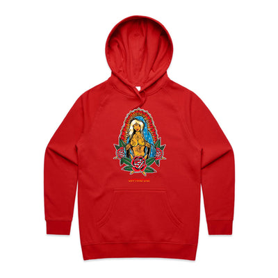 PRAY FOR BETTER TIMES (W) - Womens Pocket Hoodie - FRONT PRINT