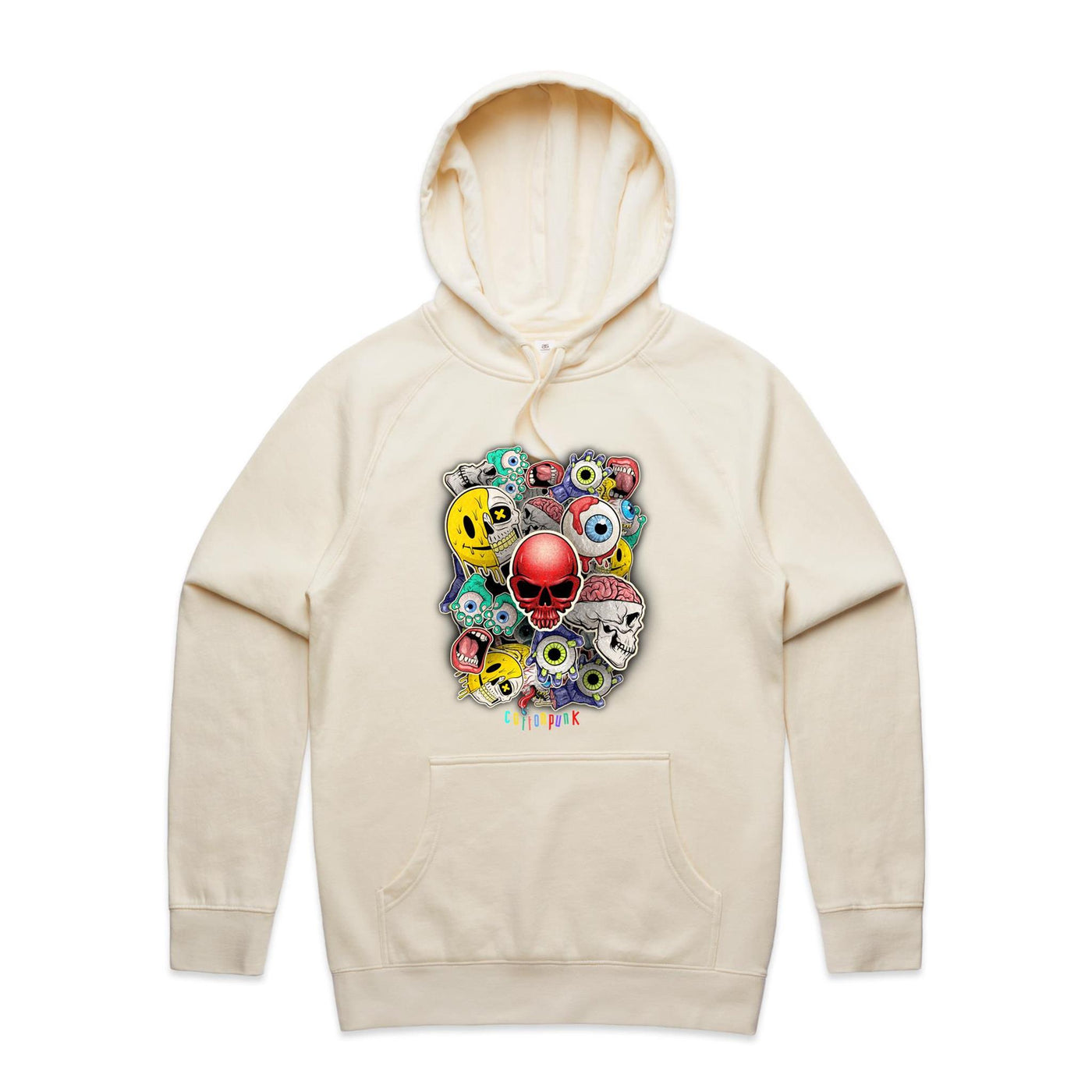 ROLLING SKULLS - Mens Pocket Hoodie - FRONT PRINT