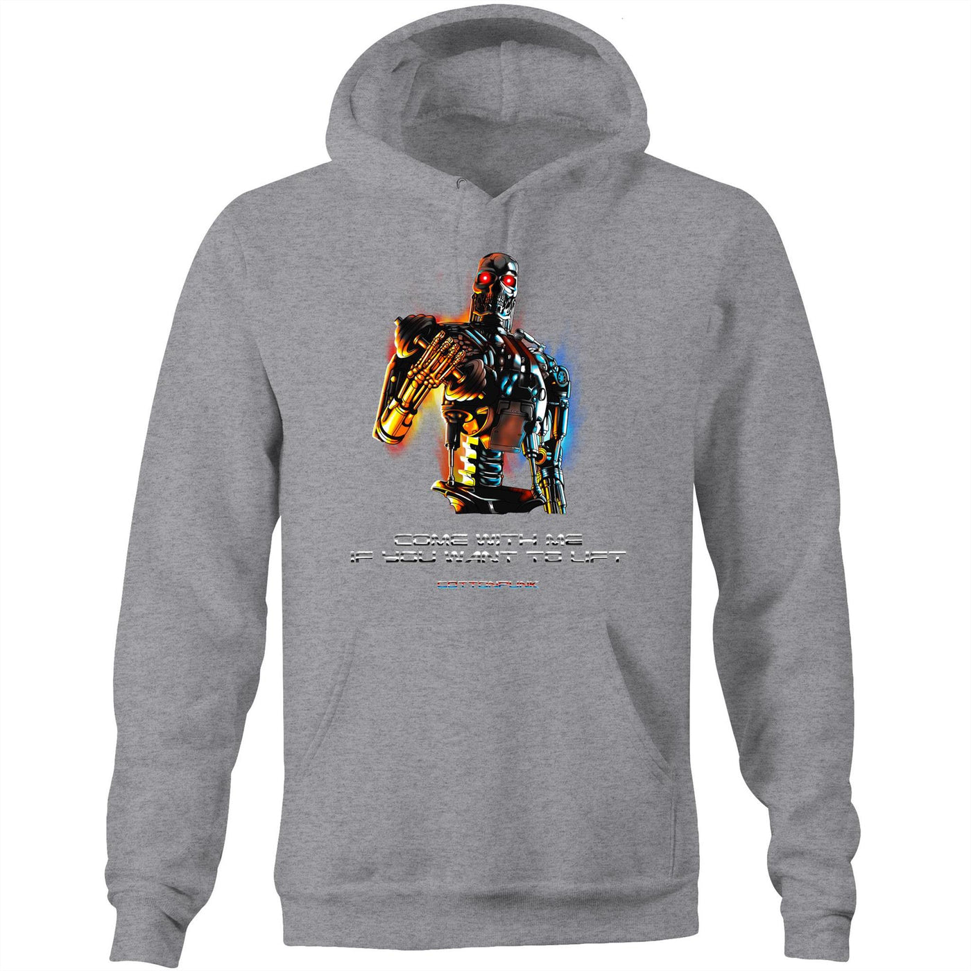 COME WITH ME - Mens Pocket Hoodie - FRONT PRINT