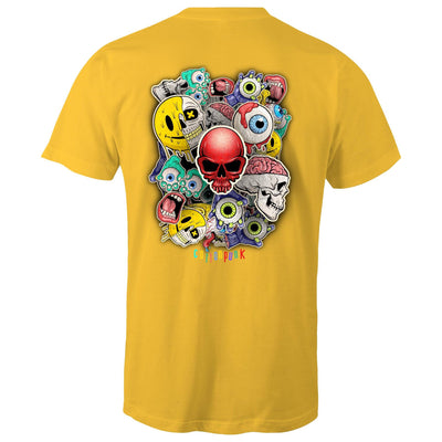 ROLLING SKULLS - Mens T-Shirt - BACK PRINT