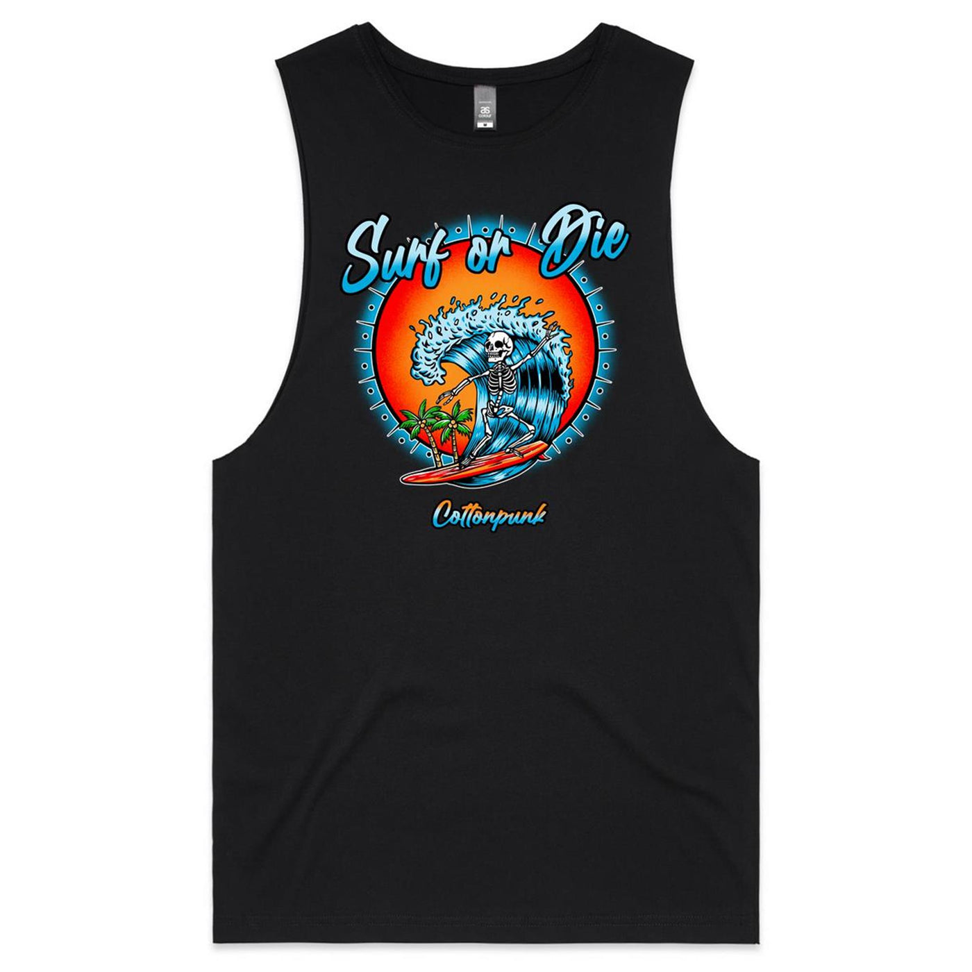 DYING FOR A SURF - Mens Sleeveless T-Shirt - FRONT PRINT