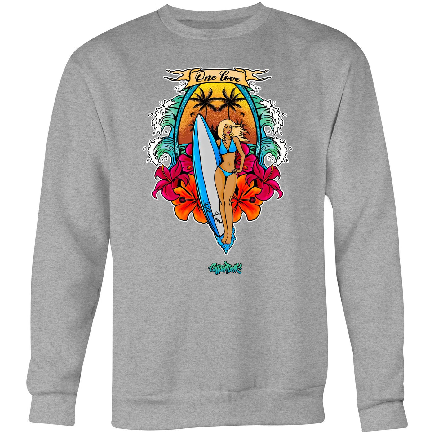 ONE LOVE (W) - Womens Sweatshirt - FRONT PRINT