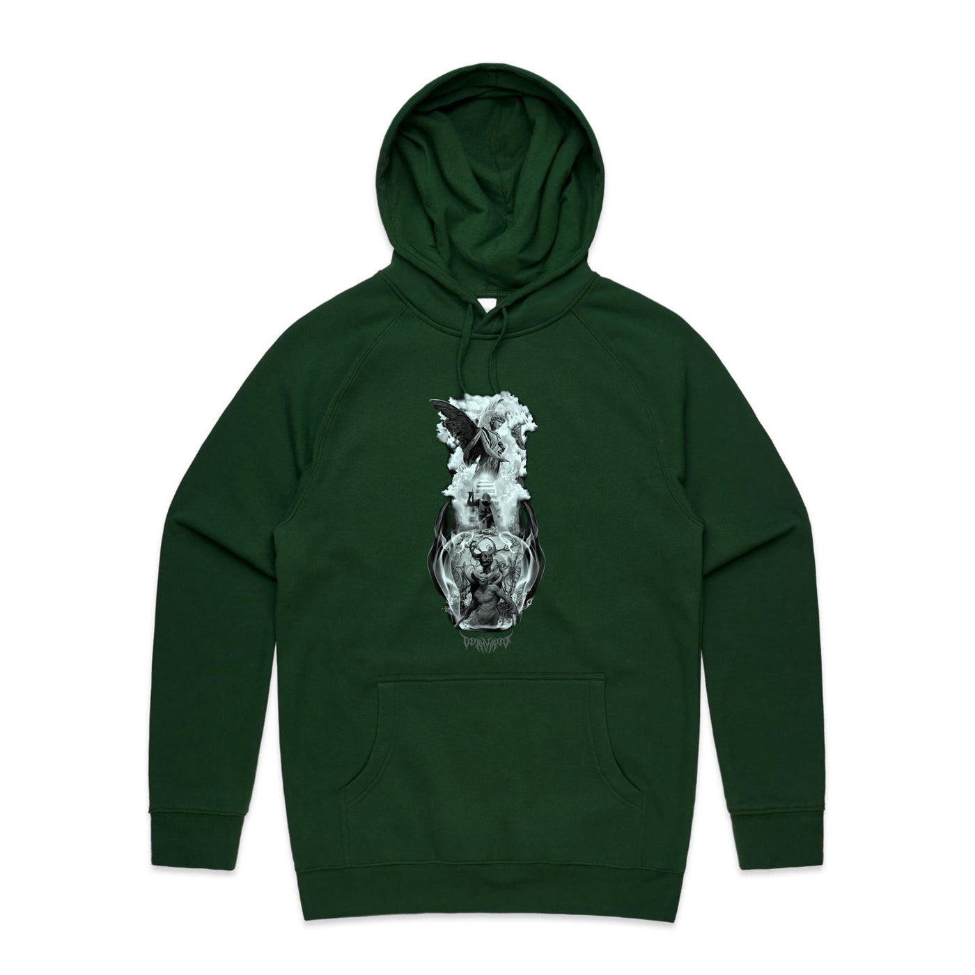 BETWEEN HEAVEN & HELL - Mens Pocket Hoodie - FRONT PRINT