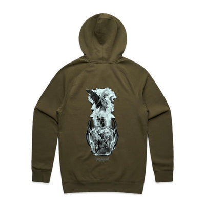 BETWEEN HEAVEN & HELL - Mens Pocket Hoodie - BACK PRINT