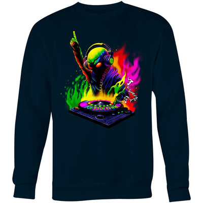 DJ WHO CARES - Mens Sweatshirt - FRONT PRINT