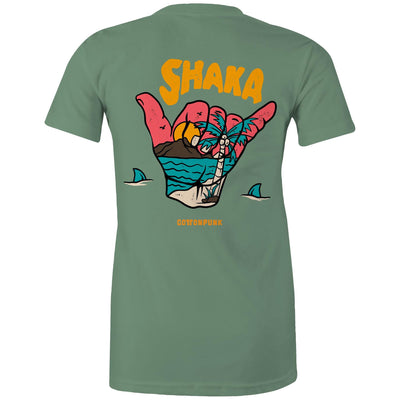 SHAKA (W) - Womens T-Shirt - BACK PRINT