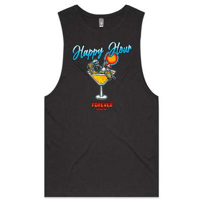 HAPPY HOUR FOREVER - Mens Sleeveless T-Shirt - FRONT PRINT