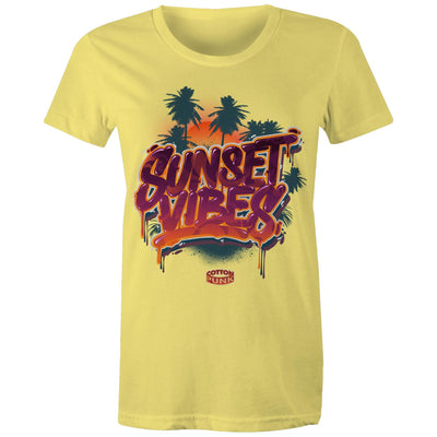 SUNSET VIBES (W) - Womens T-Shirt - FRONT PRINT