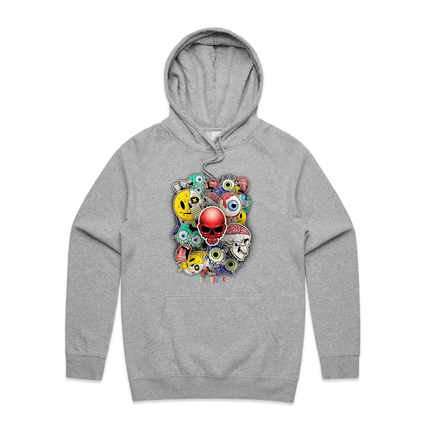 ROLLING SKULLS - Mens Pocket Hoodie - FRONT PRINT