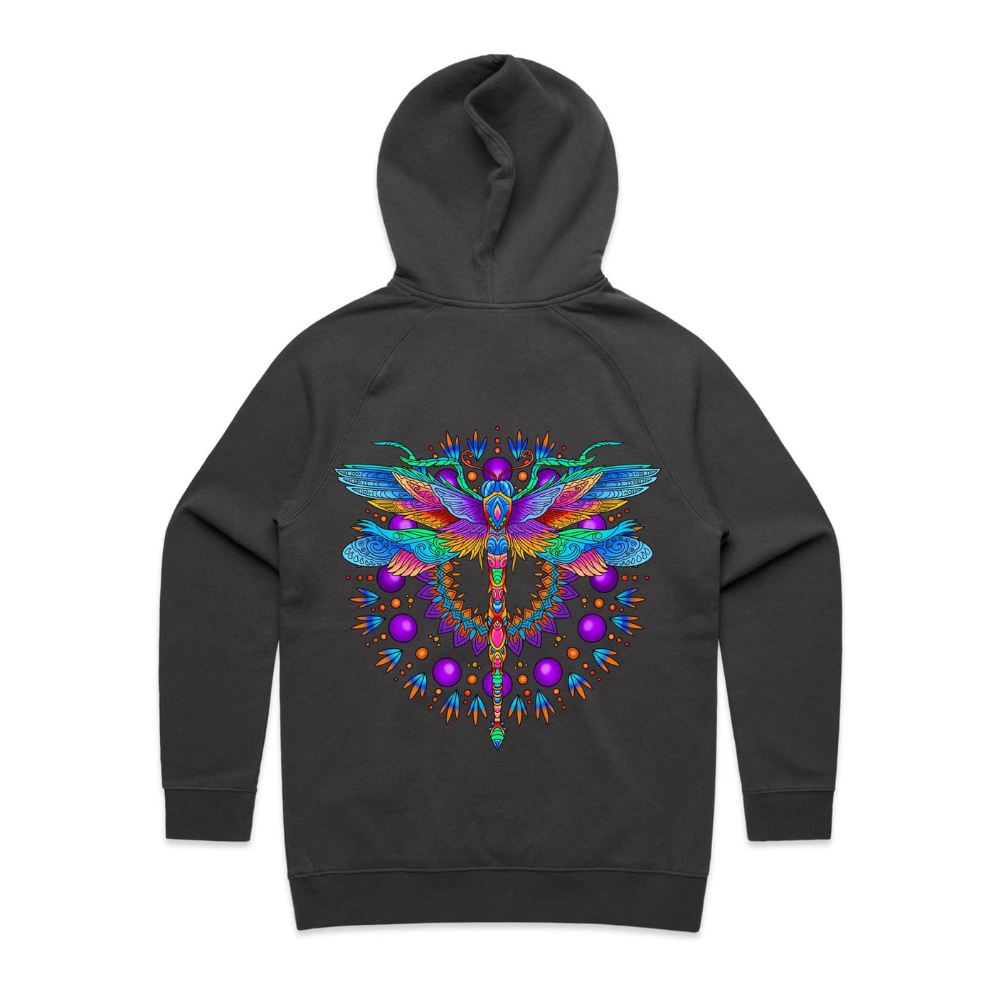 DRAGONFLY - Womens Pocket Hoodie - BACK PRINT