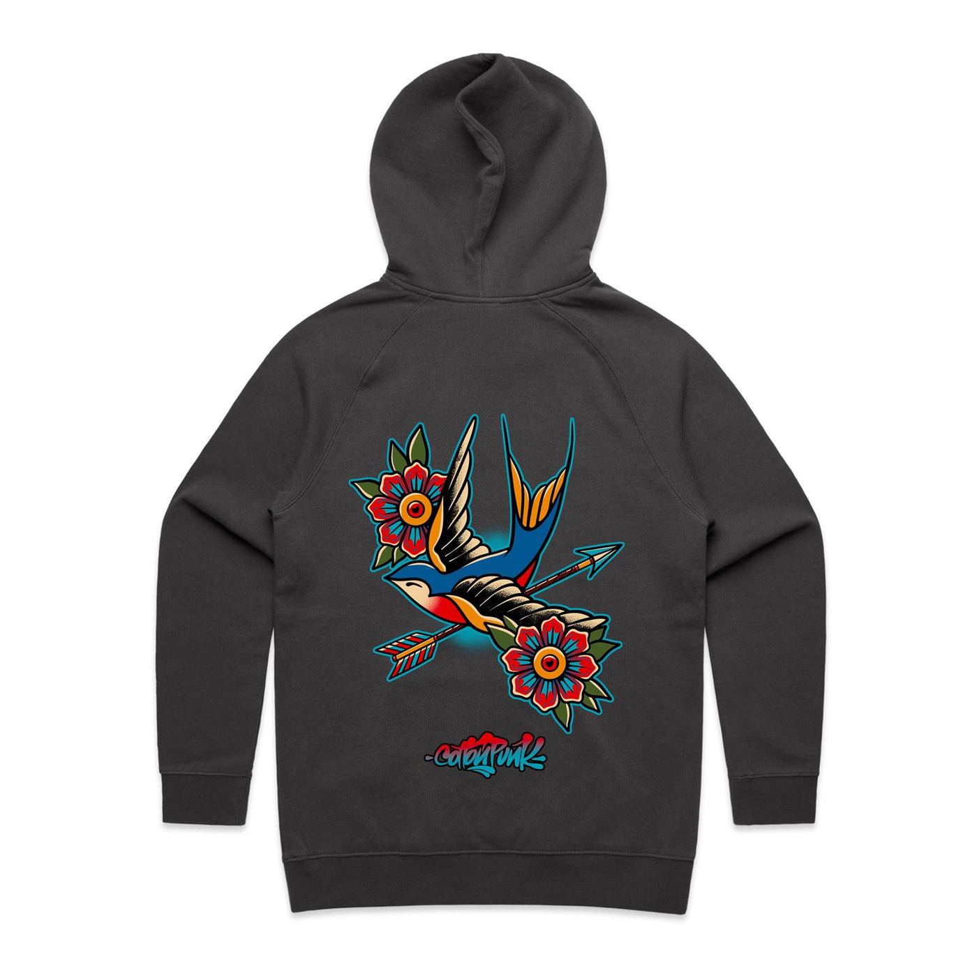 BIRD OF PREY (W) - Womens Pocket Hoodie - BACK PRINT