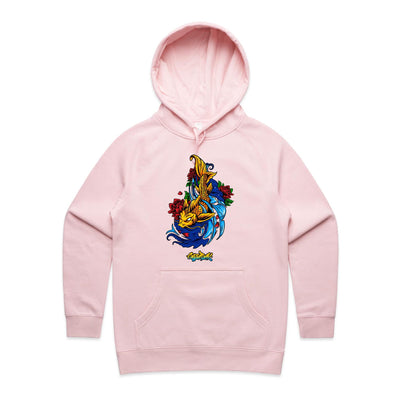 KOI (W) - Womens Pocket Hoodie - FRONT PRINT