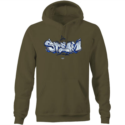 STEAM - Mens Pocket Hoodie - FRONT PRINT