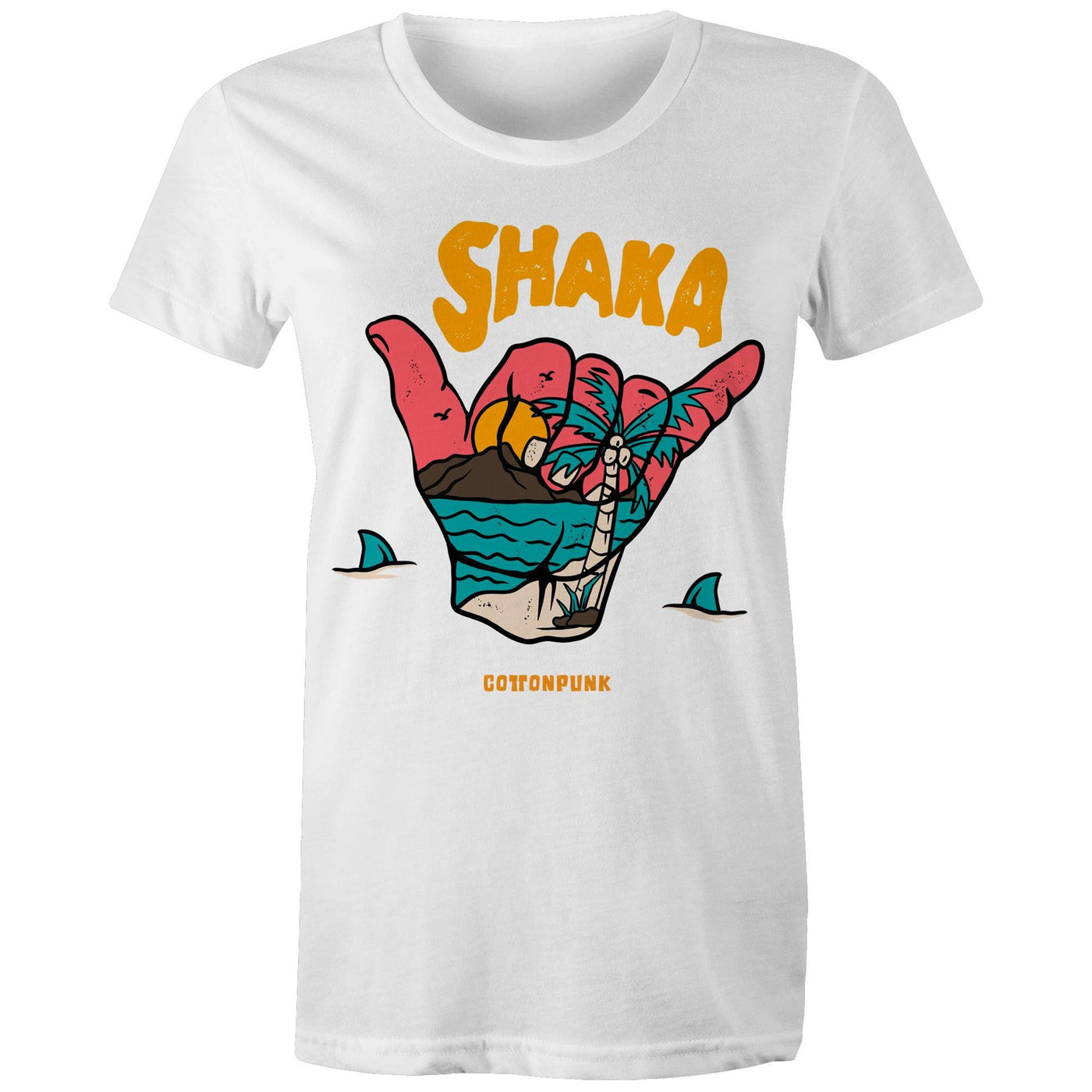 SHAKA (W) - Womens T-Shirt - FRONT PRINT