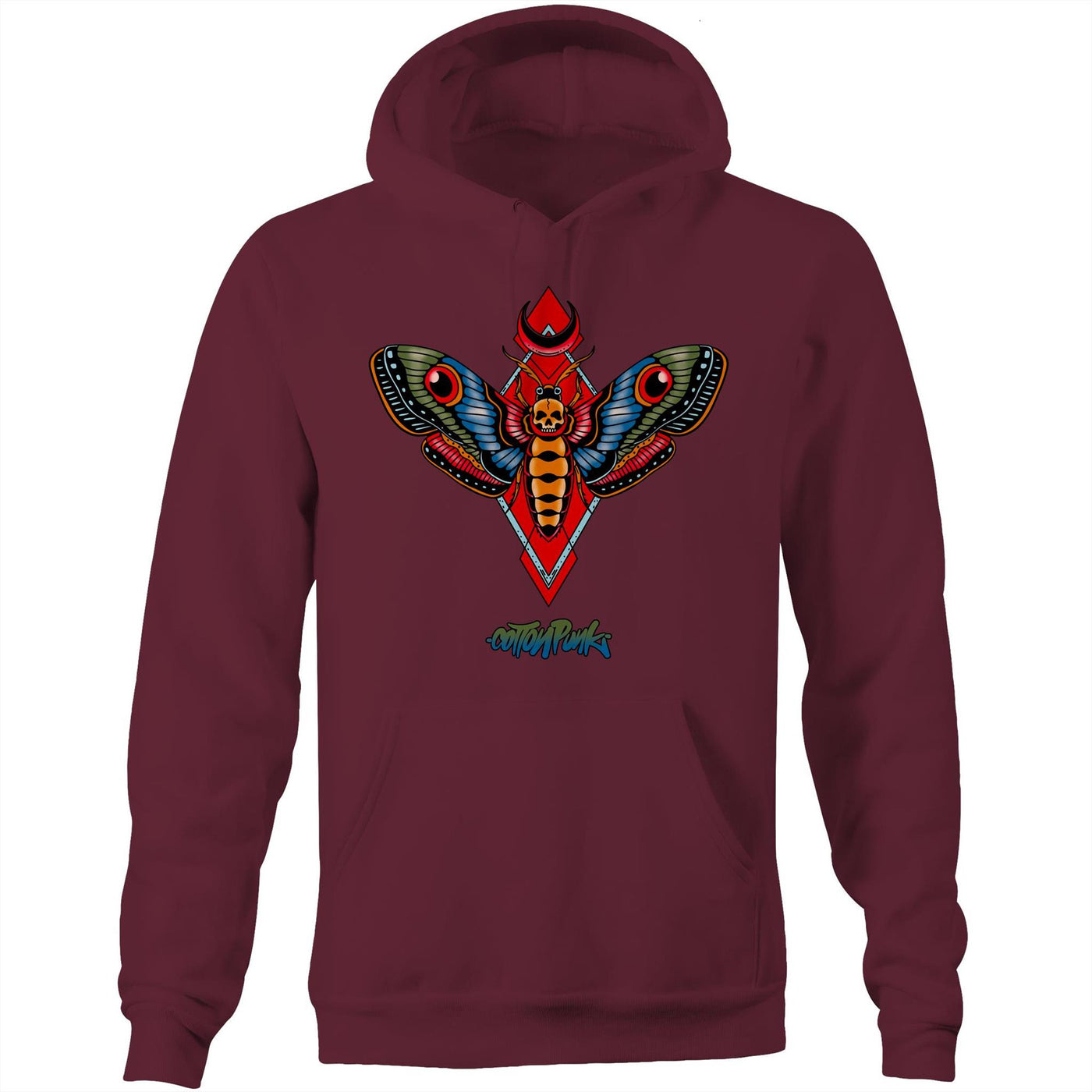 MOTH - Mens Pocket Hoodie - FRONT PRINT