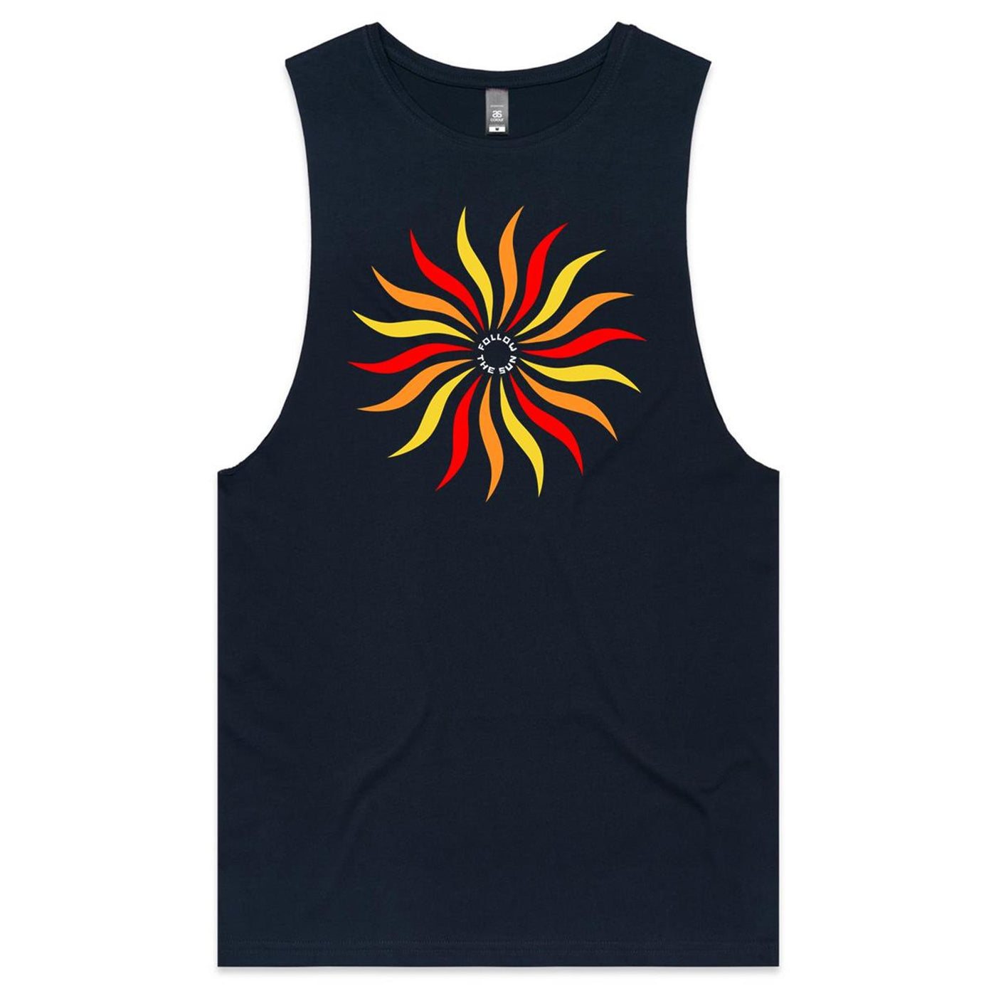 FOLLOW THE SUN - Mens Sleeveless T-Shirt - FRONT PRINT