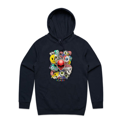 ROLLING SKULLS - Mens Pocket Hoodie - FRONT PRINT