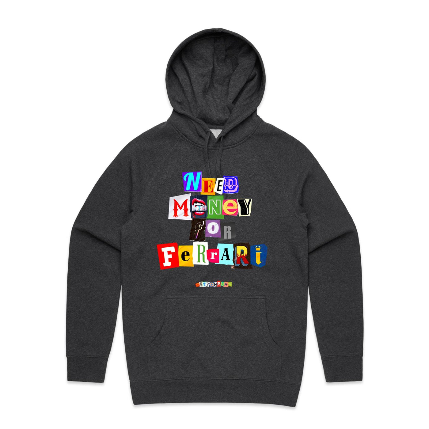 NEED MONEY FOR FERRARI - Mens Pocket Hoodie - FRONT PRINT