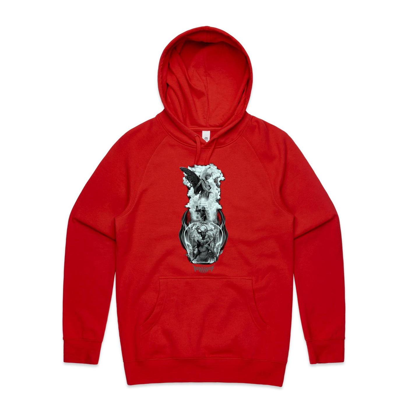 BETWEEN HEAVEN & HELL - Mens Pocket Hoodie - FRONT PRINT