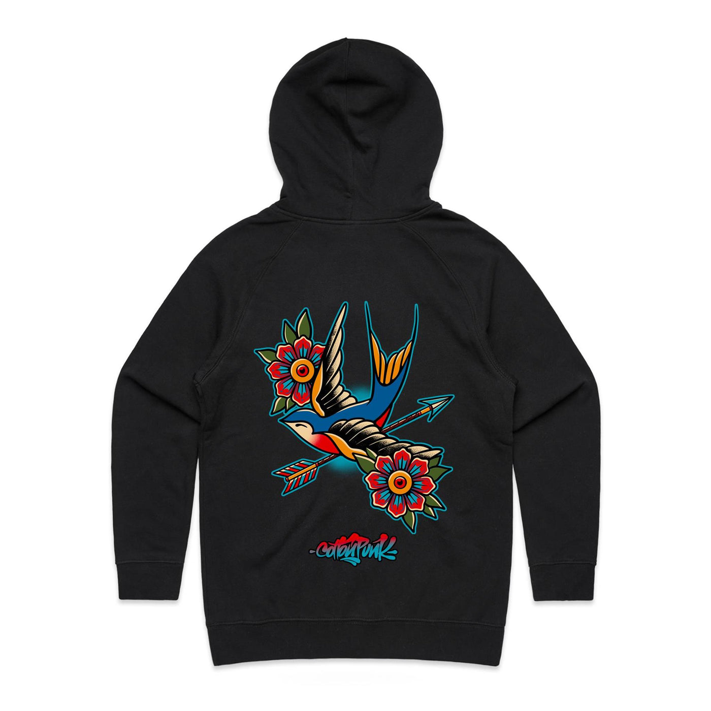 BIRD OF PREY (W) - Womens Pocket Hoodie - BACK PRINT