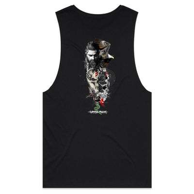 WARRIOR - Mens Sleeveless T-Shirt - BACK PRINT