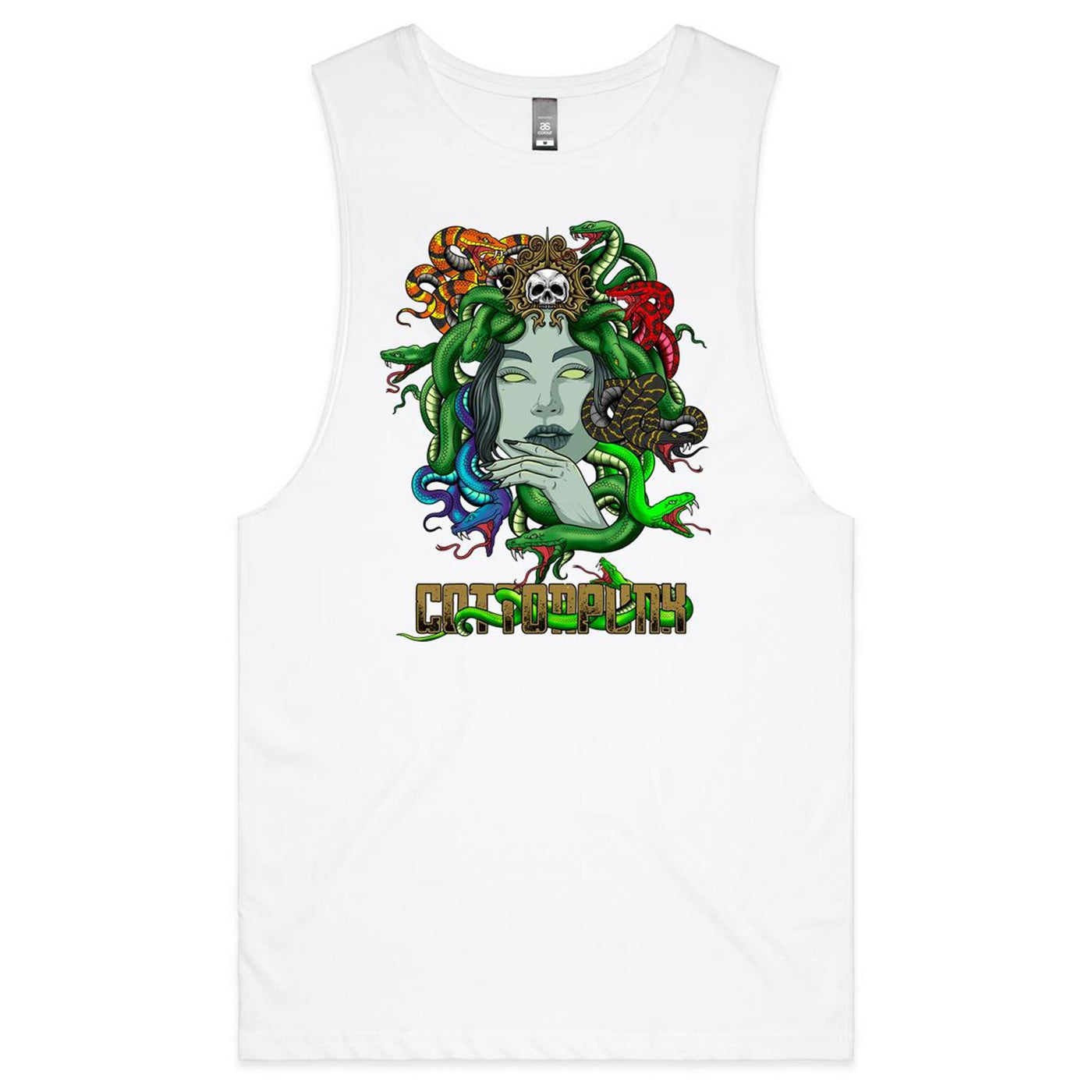 LOOK ME IN THE EYES - Mens Sleeveless T-Shirt - FRONT PRINT