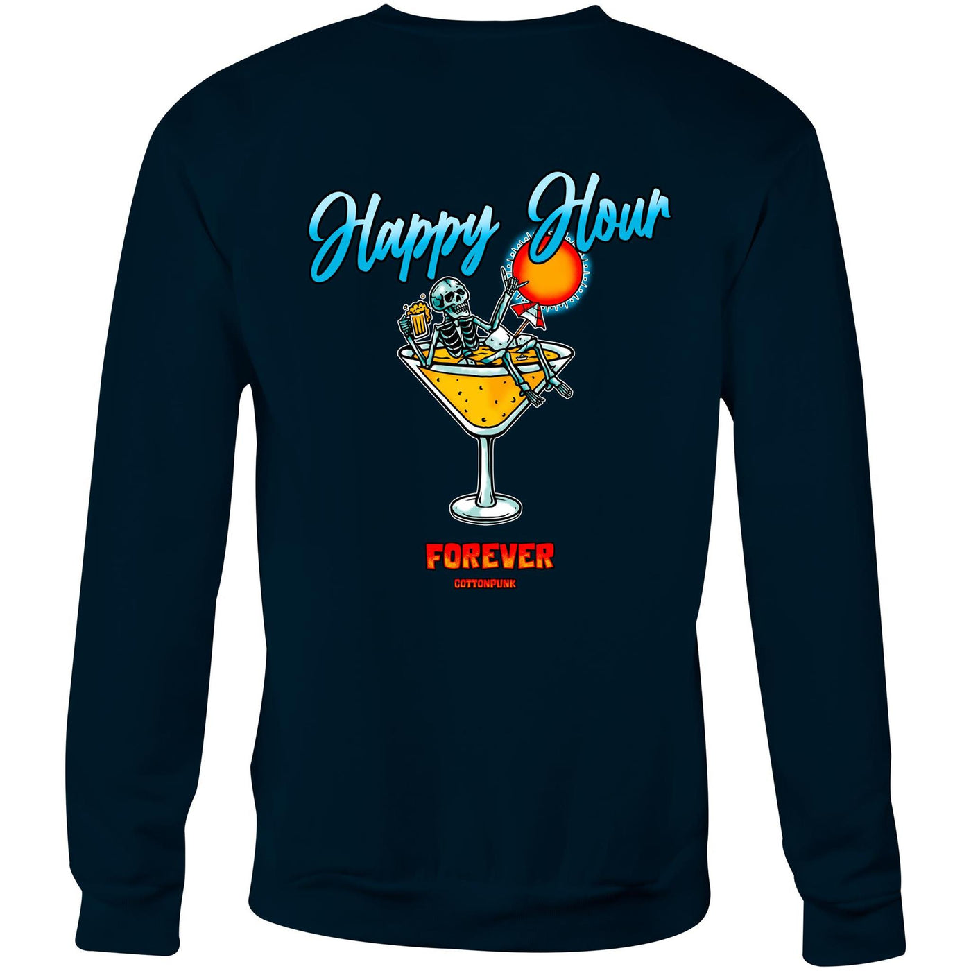 HAPPY HOUR FOREVER (W) - Womens Sweatshirt - BACK PRINT