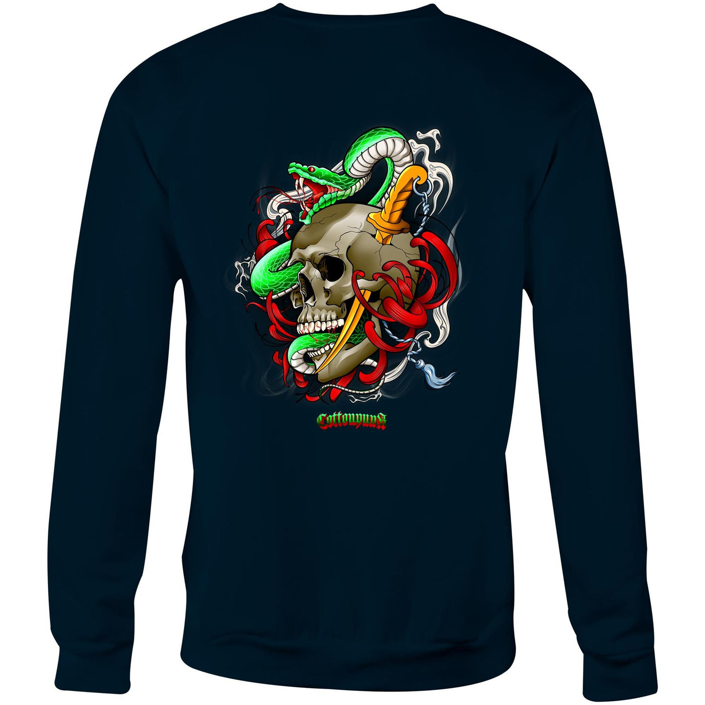 SNAKE - Mens Sweatshirt - BACK PRINT