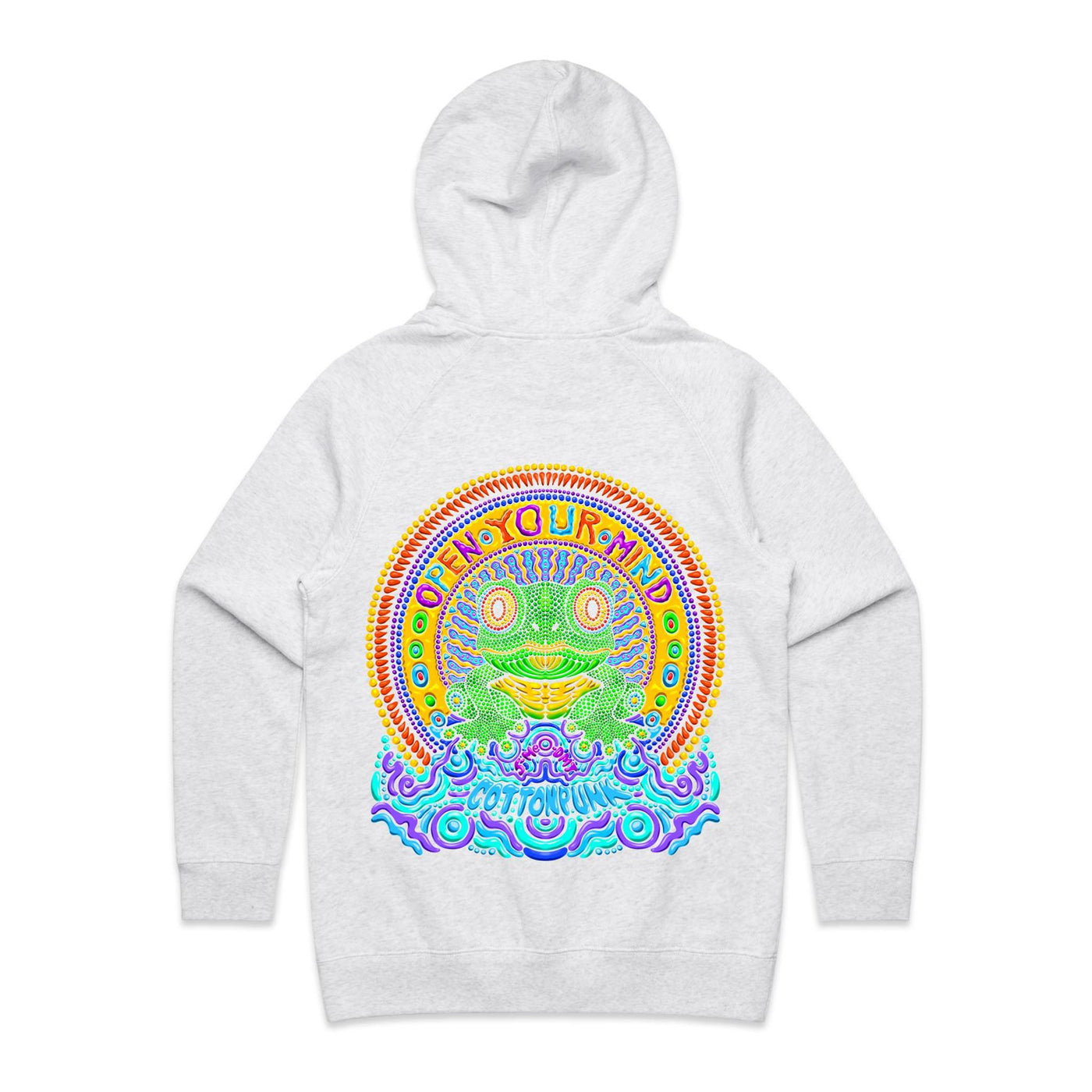 OPEN YOUR MIND (W) - Womens Pocket Hoodie - BACK PRINT