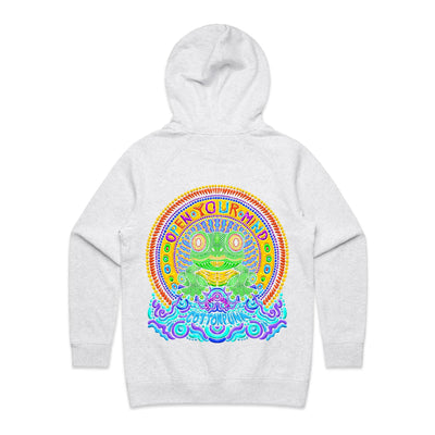 OPEN YOUR MIND (W) - Womens Pocket Hoodie - BACK PRINT