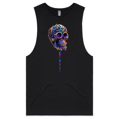 GEARS OF TIME - Mens Sleeveless T-Shirt - FRONT PRINT