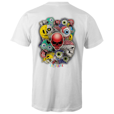 ROLLING SKULLS - Mens T-Shirt - BACK PRINT