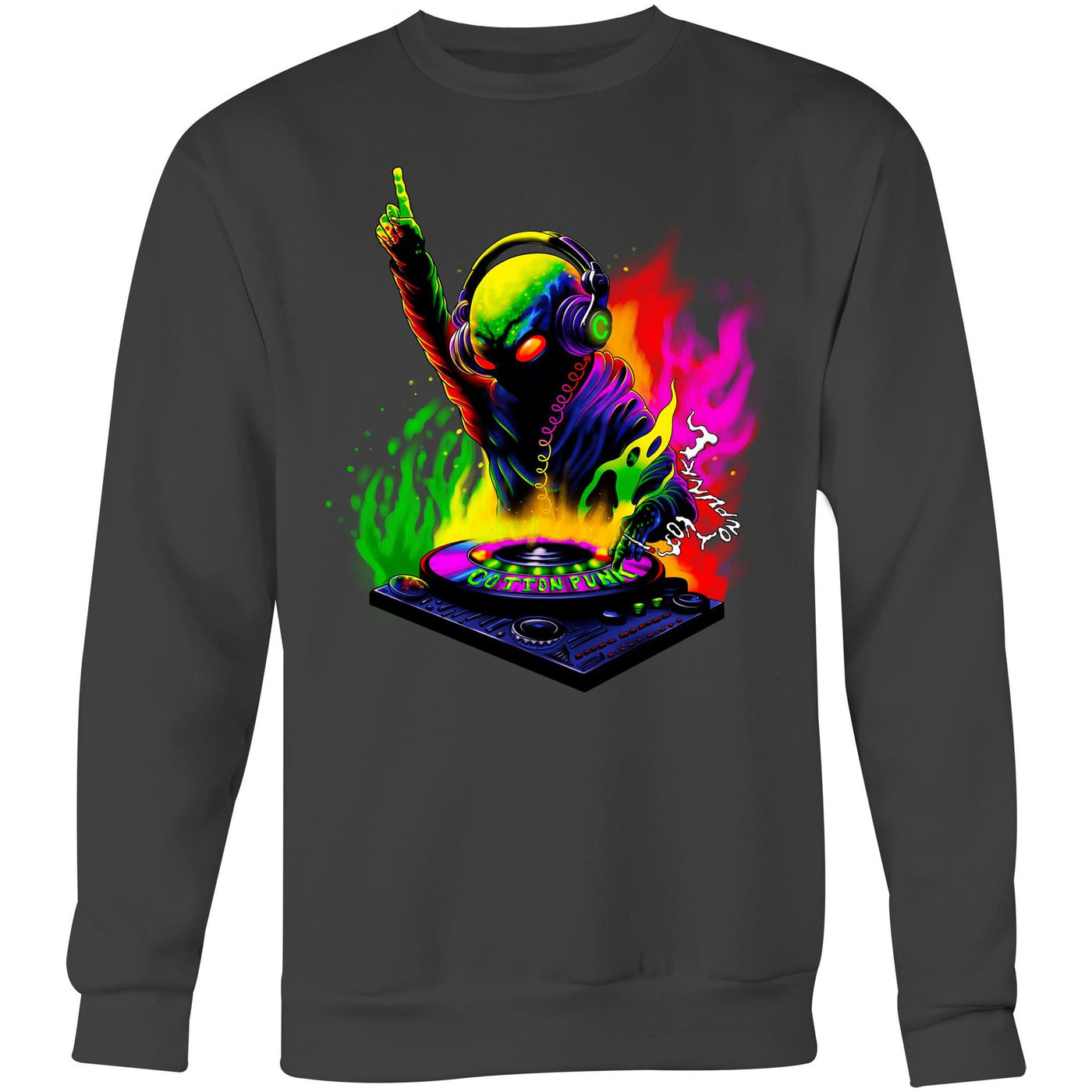 DJ WHO CARES - Mens Sweatshirt - FRONT PRINT