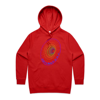 DOWN THE HOLE (W) - Womens Pocket Hoodie - FRONT PRINT