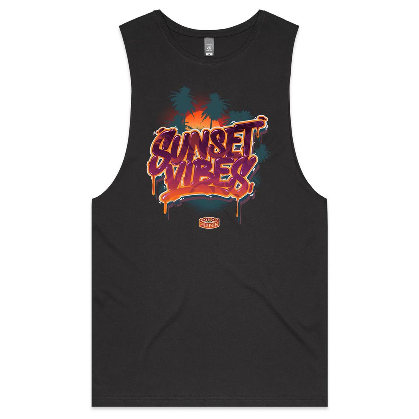 SUNSET VIBES - Mens Sleeveless T-Shirt - FRONT PRINT